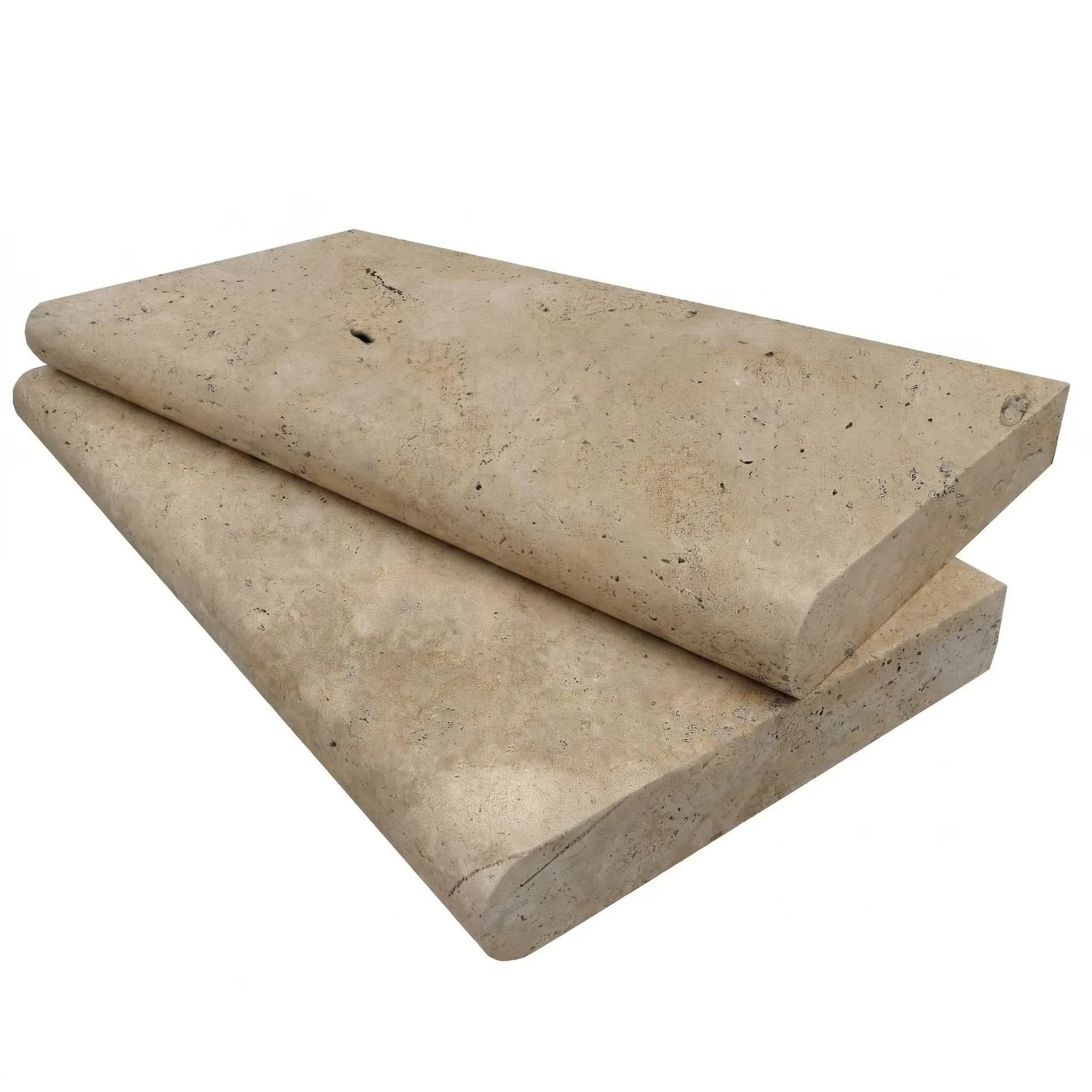 Antique Light Travertine Honed 12x24 5cm Single Bullnose Coping