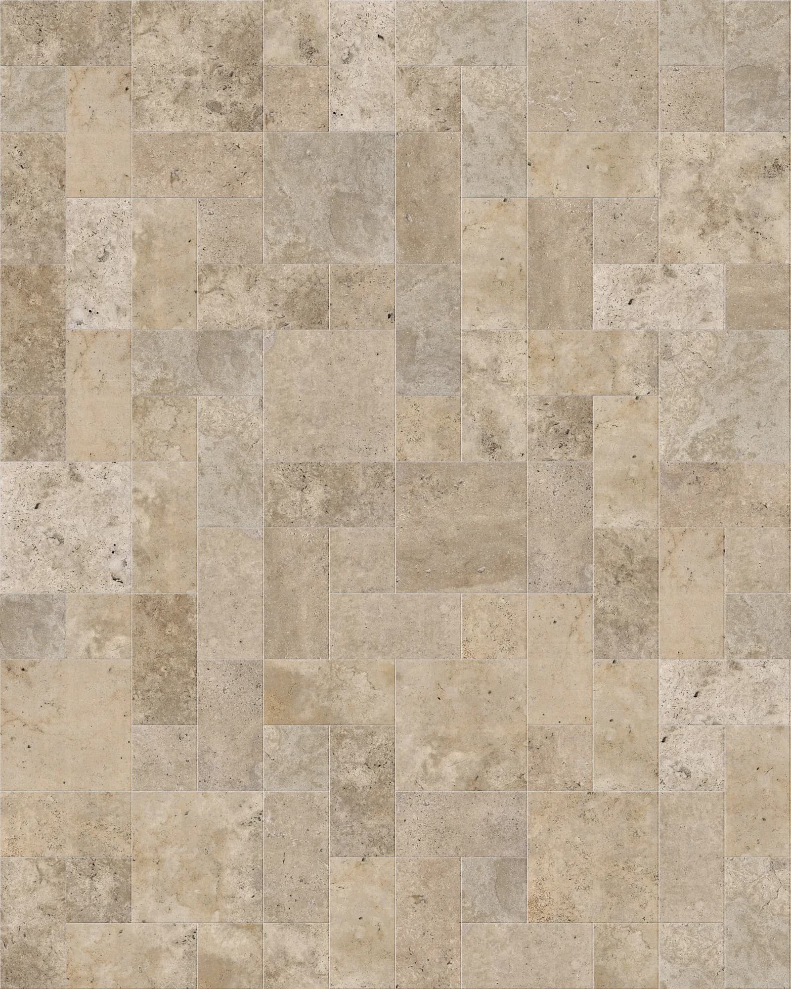 Antique Light Travertine Honed ANS Combo Pattern 3cm Modern Tumbled Paver