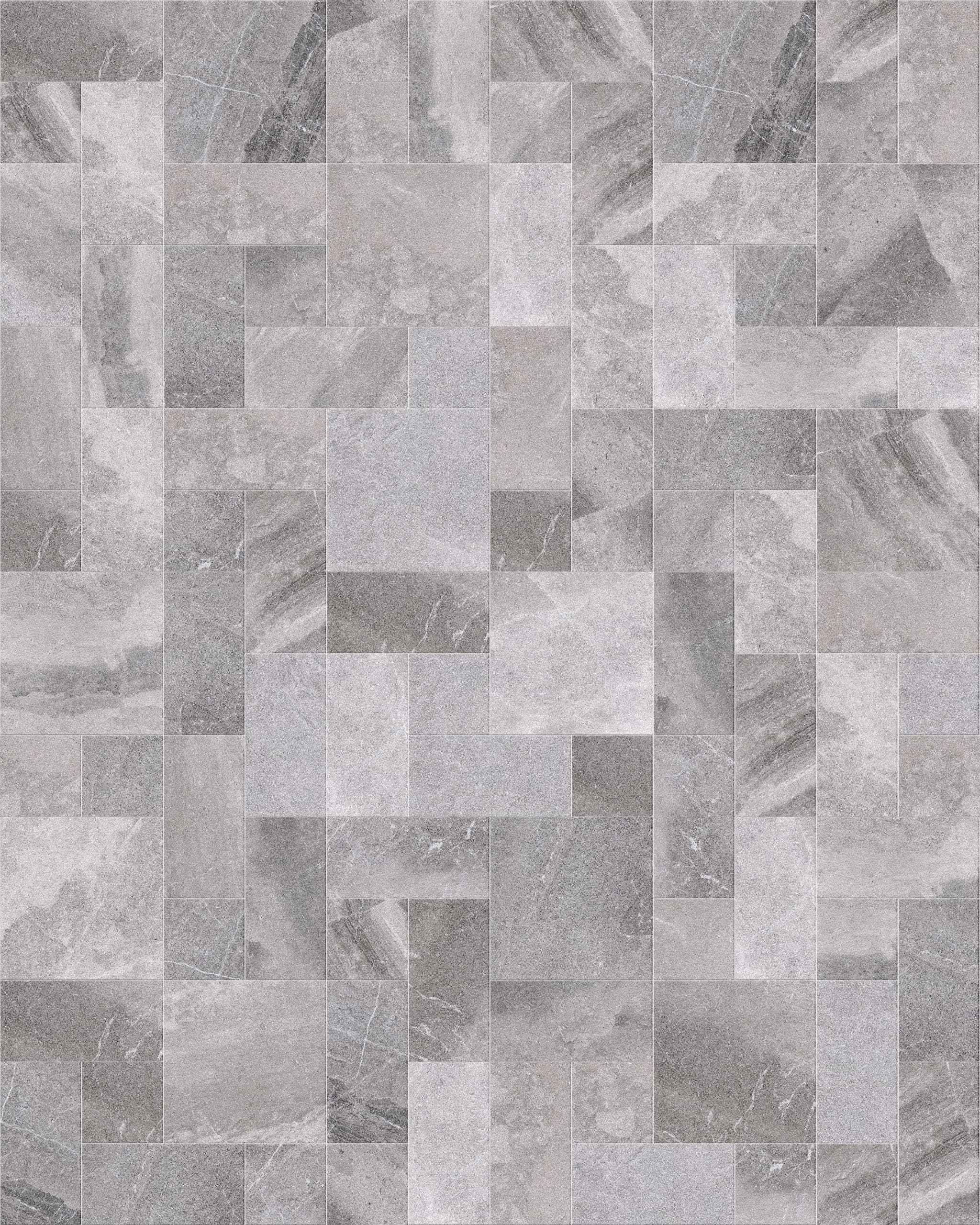 Aegean Grey Sandblasted ANS Combo Pattern 3cm Modern Tumbled Paver