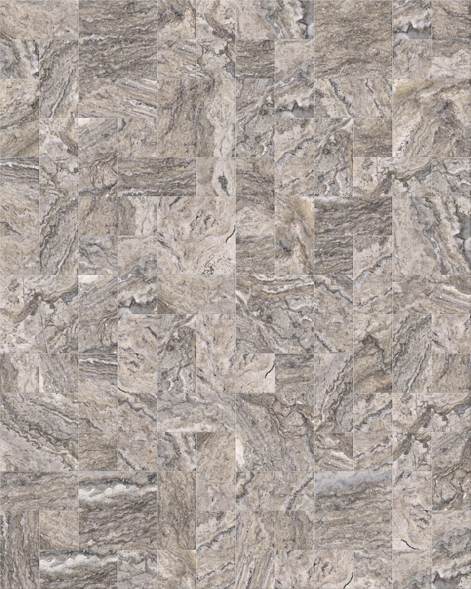 Plata Travertine Honed ANS Combo Pattern 3cm Modern Tumbled Paver