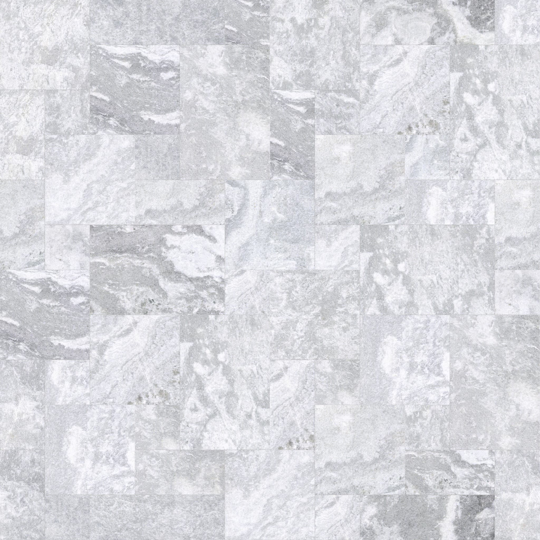 Aqua Grey Brushed French Pattern 3cm Modern Tumbled Paver