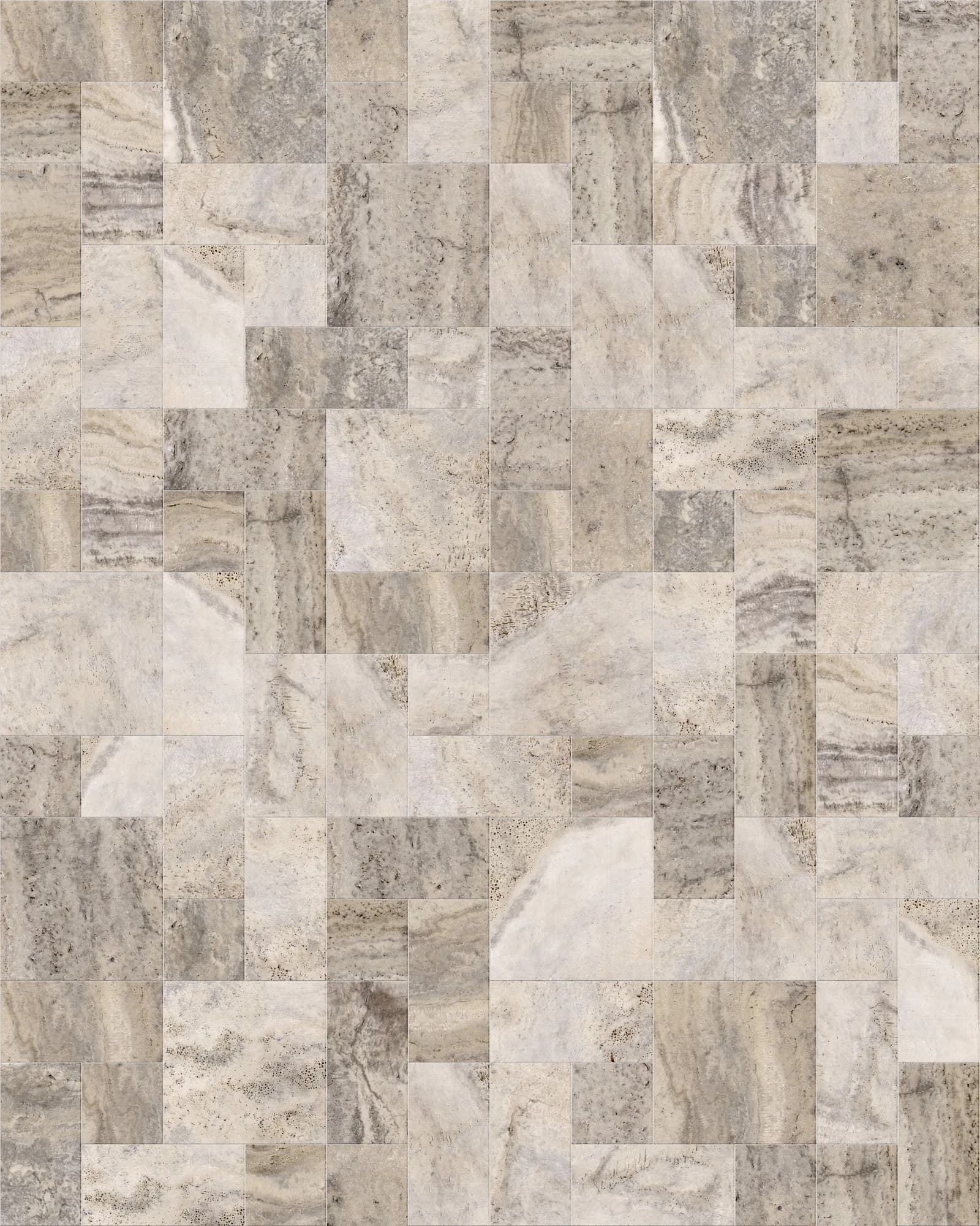 Cafe Premium Travertine Honed ANS Combo Pattern 3cm Modern Tumbled Paver