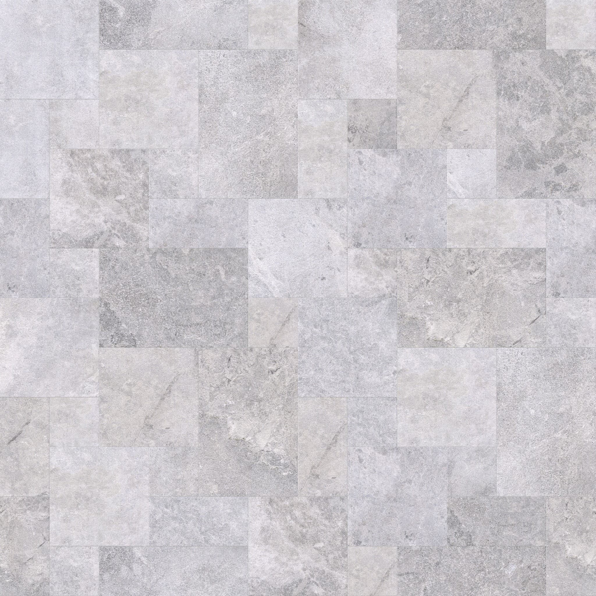 King Silver Leathered French Pattern 3cm Modern Tumbled Paver