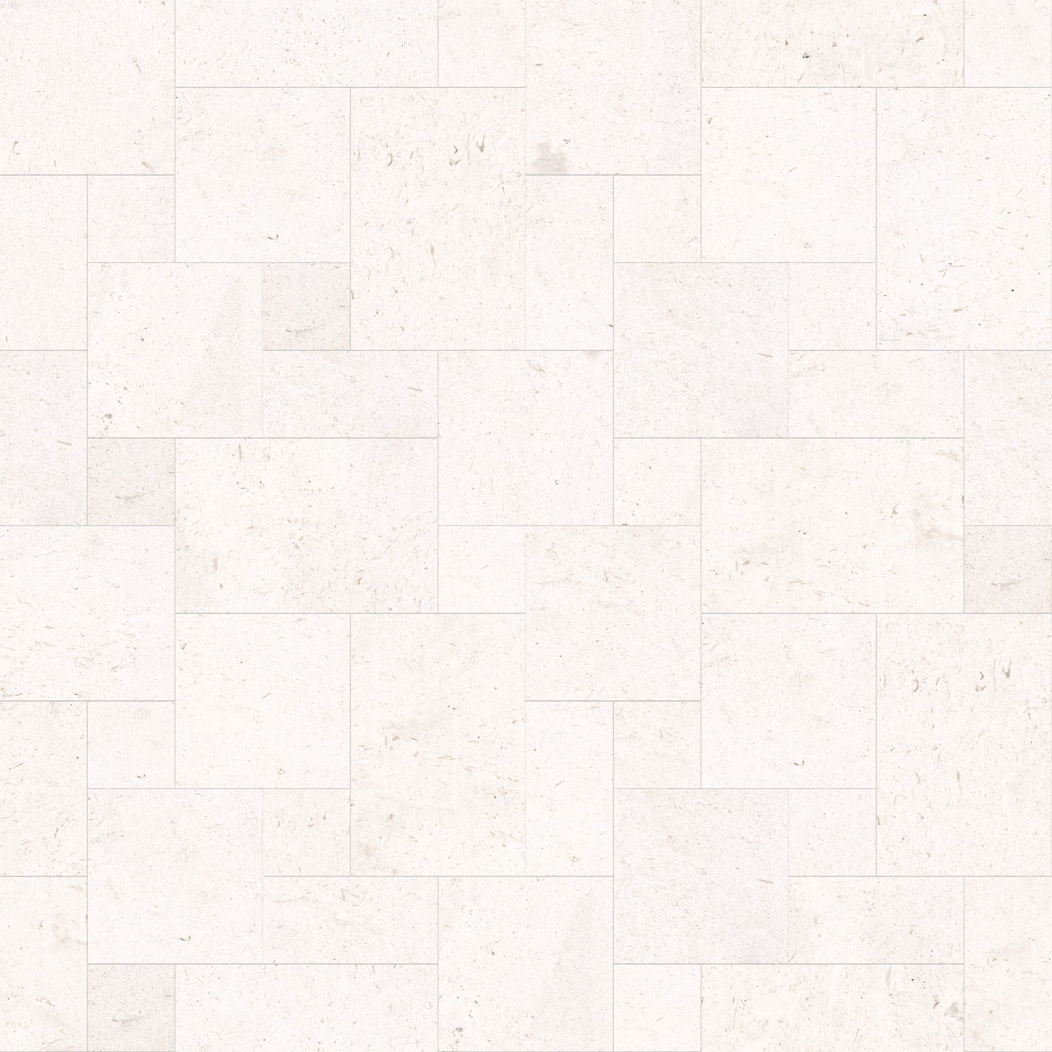 Myra White Honed French Pattern 3cm Modern Tumbled Paver