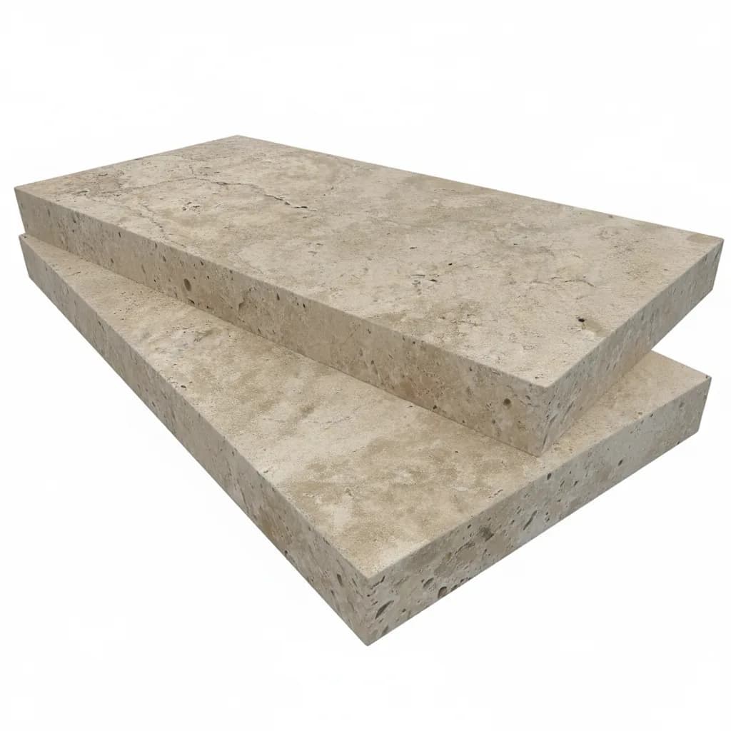 Antique Light Travertine Honed 12x24 5cm Eased Edge Coping