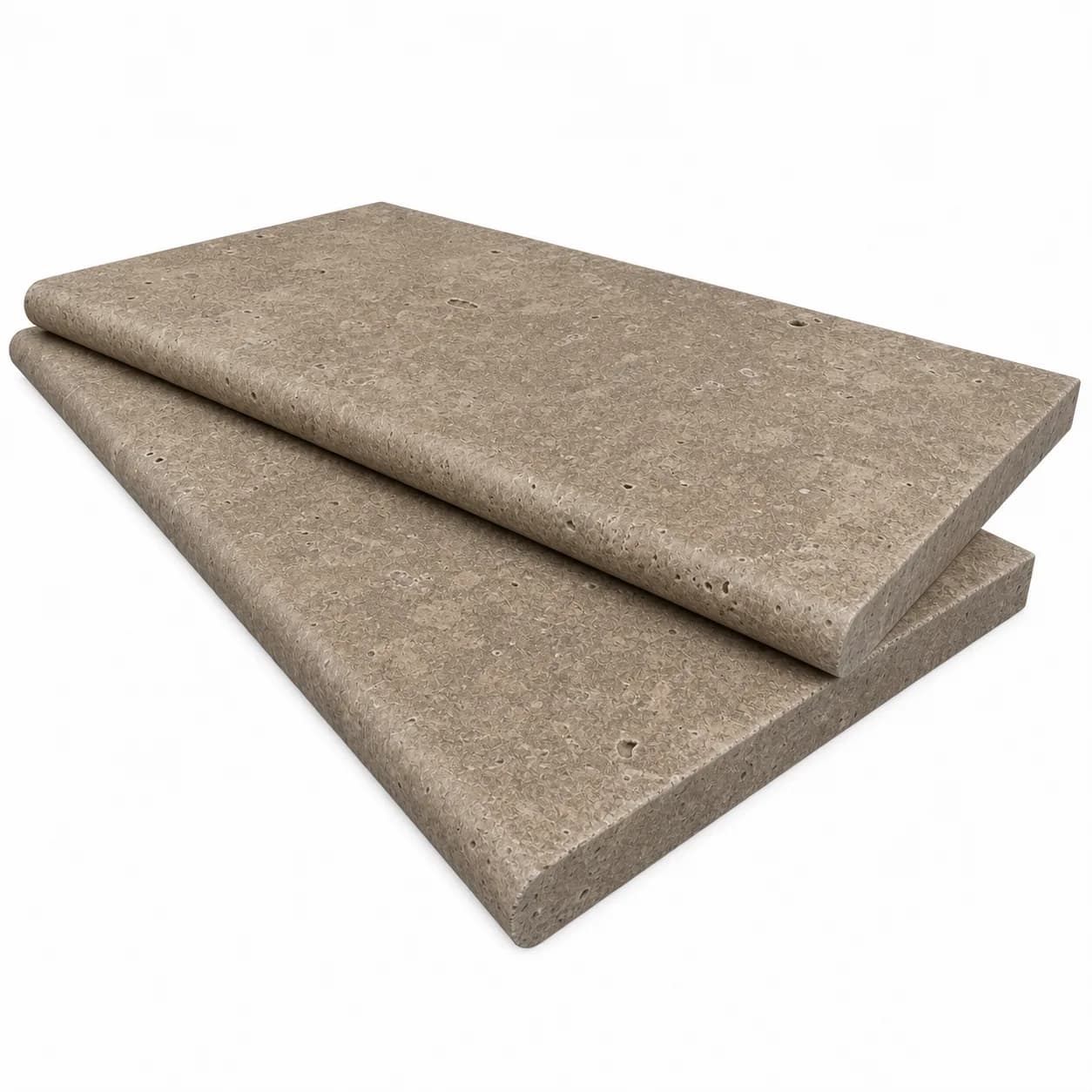 Dark Premium Travertine Honed 12x24 3cm Single Bullnose Coping