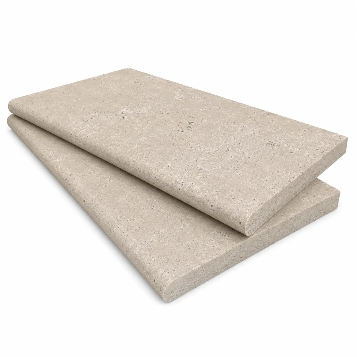 Light Premium Travertine Honed 12x24 3cm Single Bullnose Coping