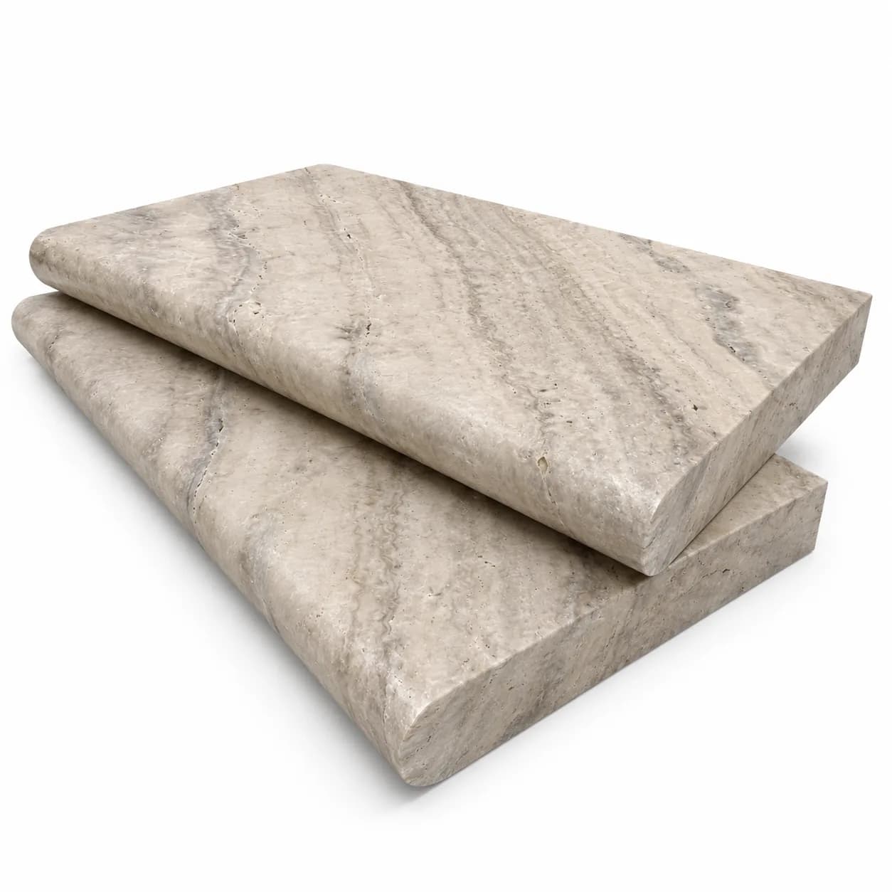Cafe Premium Travertine Honed 12x24 5cm Single Bullnose Coping