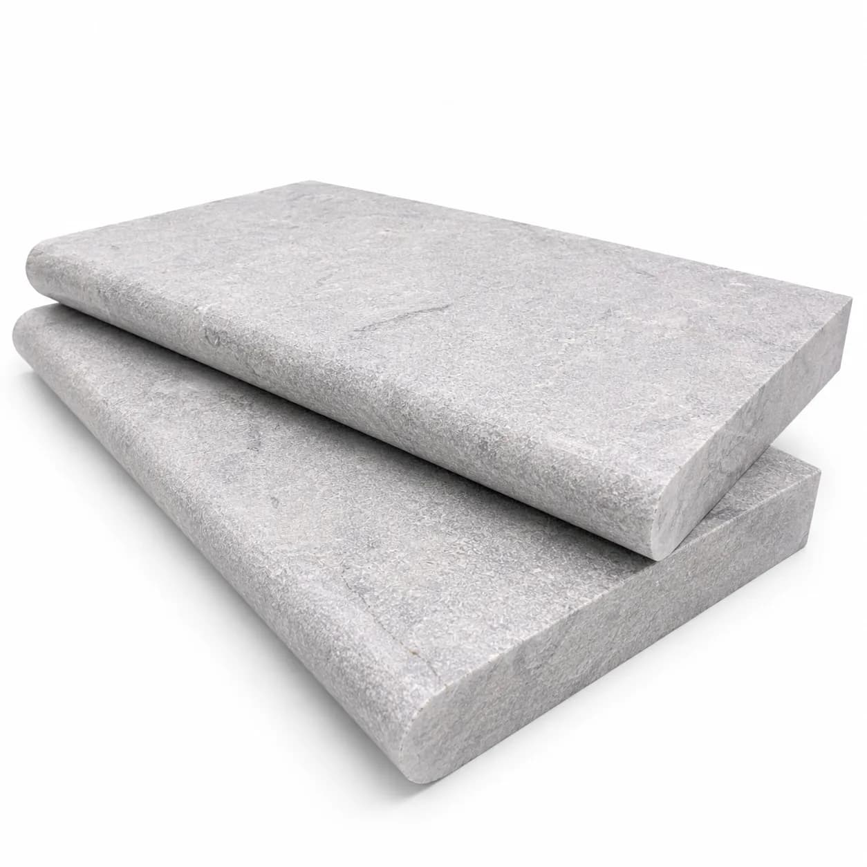 King Silver Marble Leathered 12x24 5cm Single Bullnose Coping