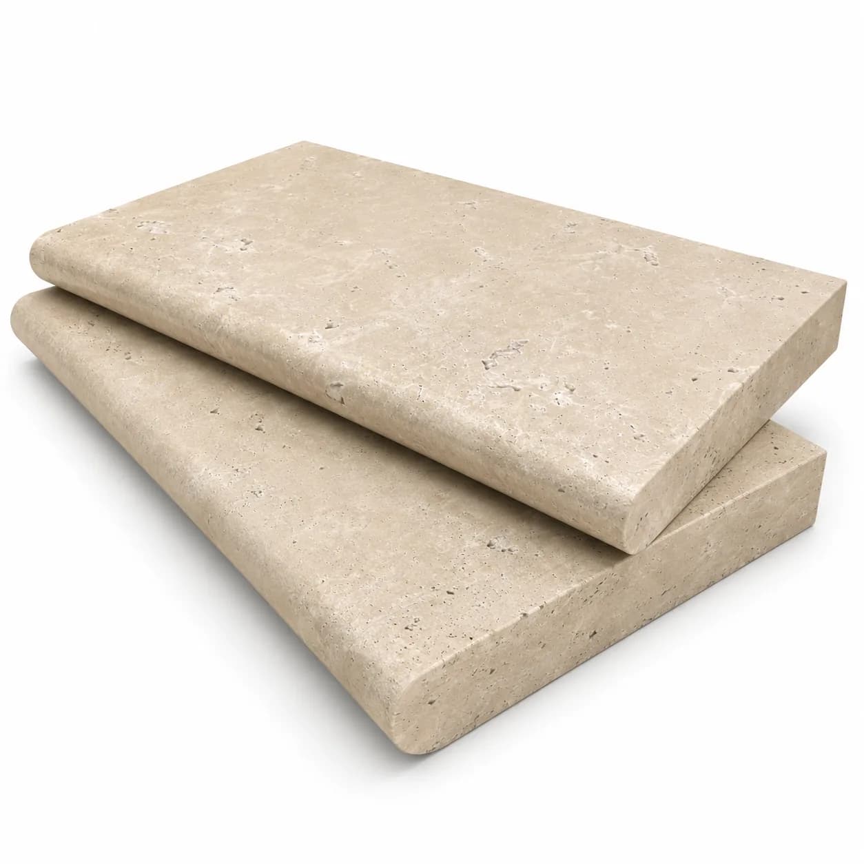 Light Premium Travertine Honed 12x24 5cm Single Bullnose Coping