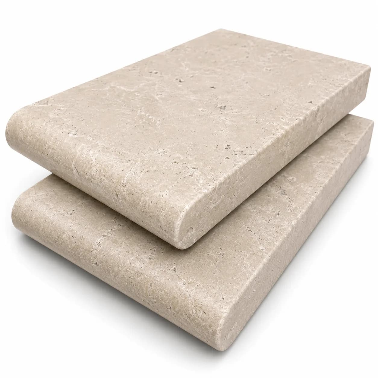 Light Premium Travertine Honed 6x12 3cm Single Bullnose Coping