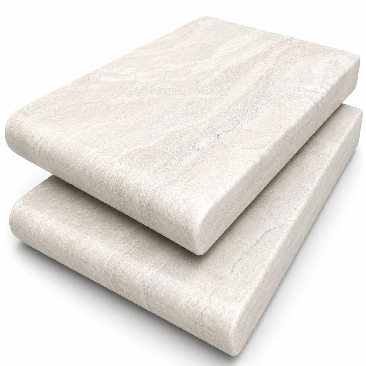 Royal Cream Marble Leathered 6x12 3cm Single Bullnose Coping