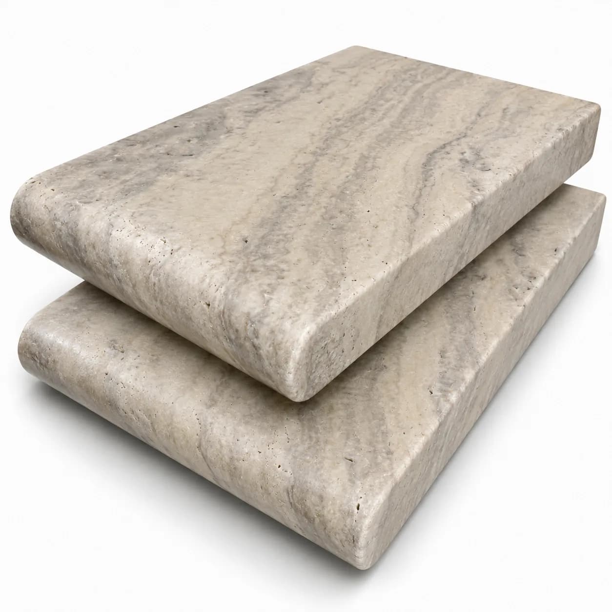 Cafe Premium Travertine Honed 6x12 3cm Single Bullnose Coping