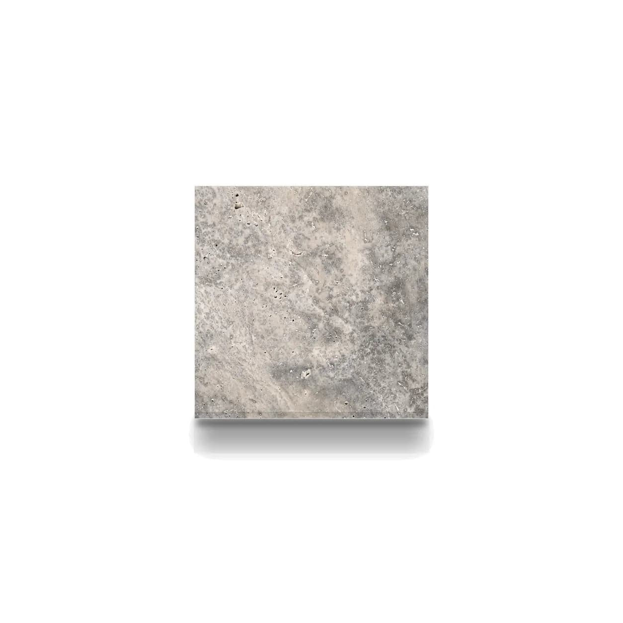 Silver Premium Travertine Honed 6x6 1.2cm Modern Tumbled Tile