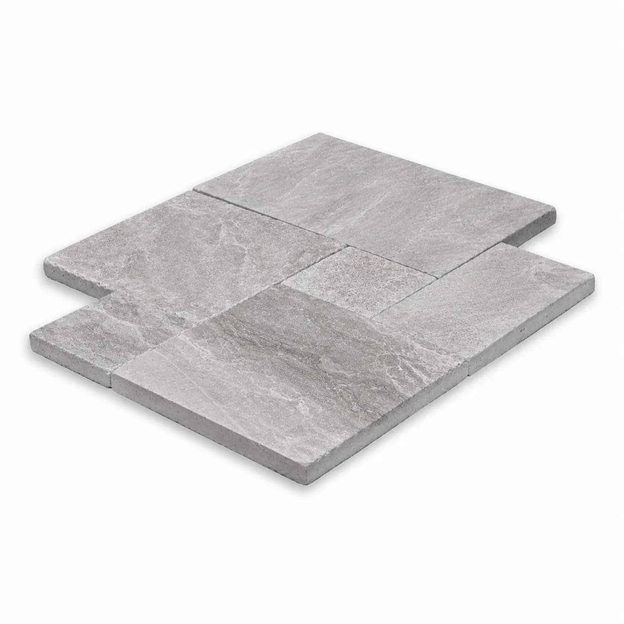 Aegean Grey Marble Sandblasted French Pattern 3cm Modern Tumbled Paver