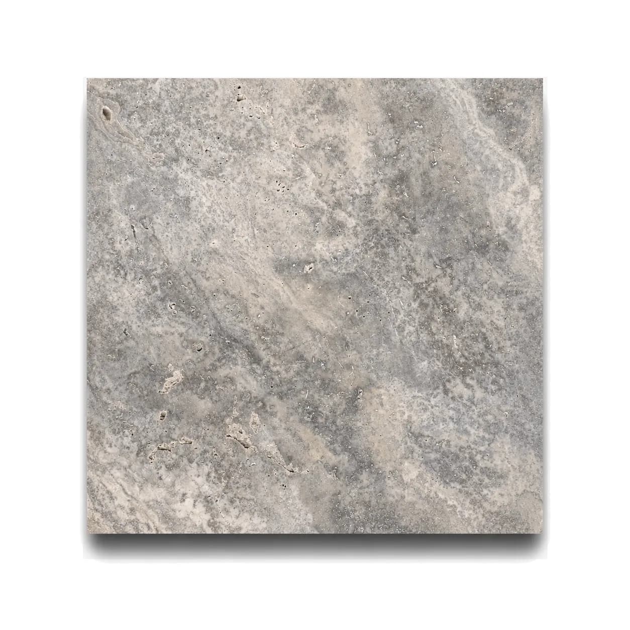 Silver Premium Travertine Honed 12x12 3cm Modern Tumbled Paver