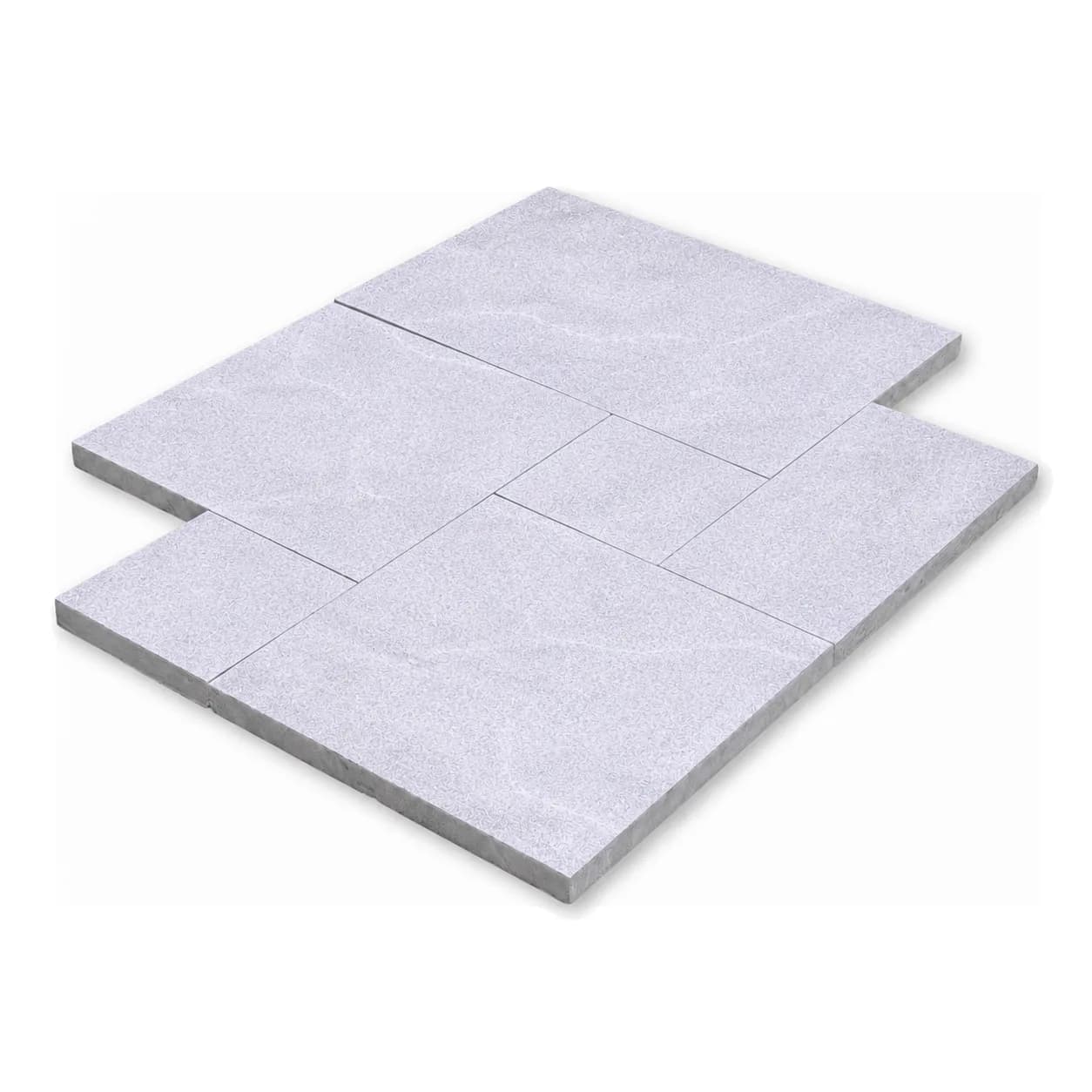 White Cloud Marble Leathered French Pattern 3cm Modern Tumbled Paver