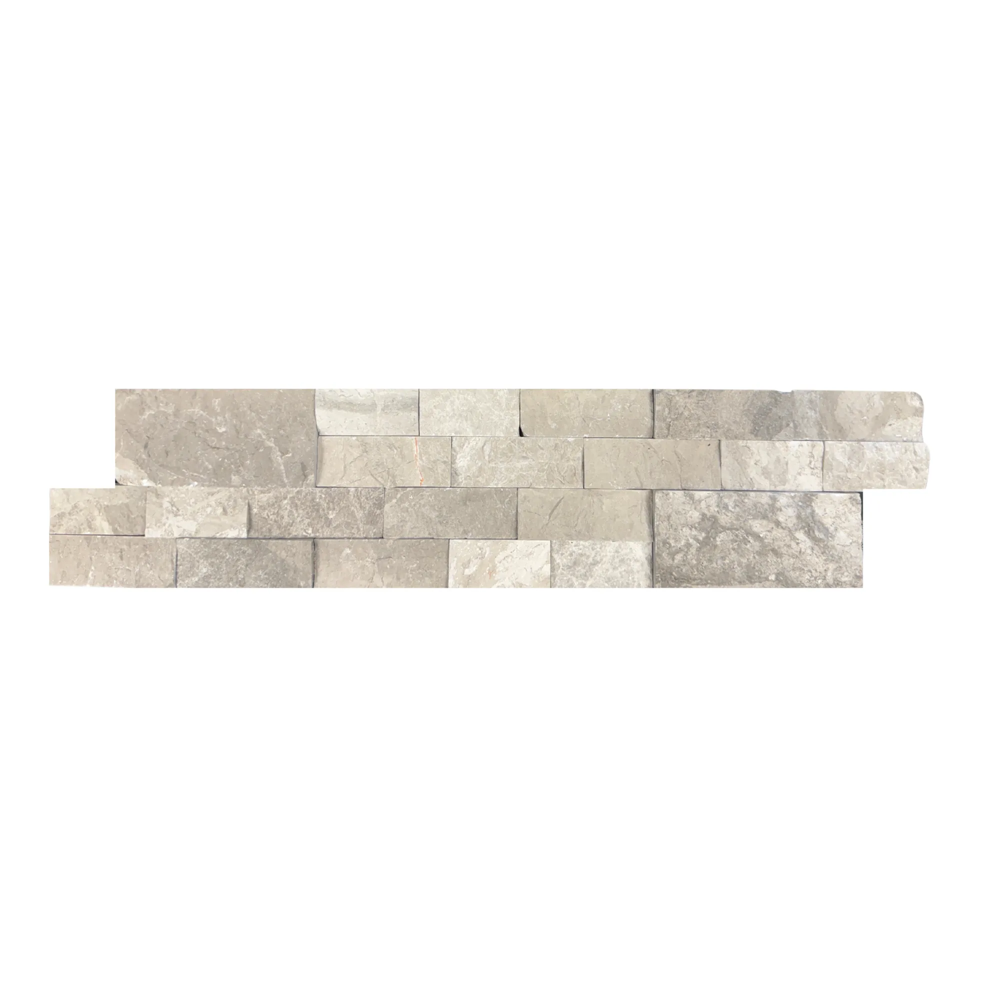 Aegean Grey Marble Split Face Ledger Panel - 6x24 Flat