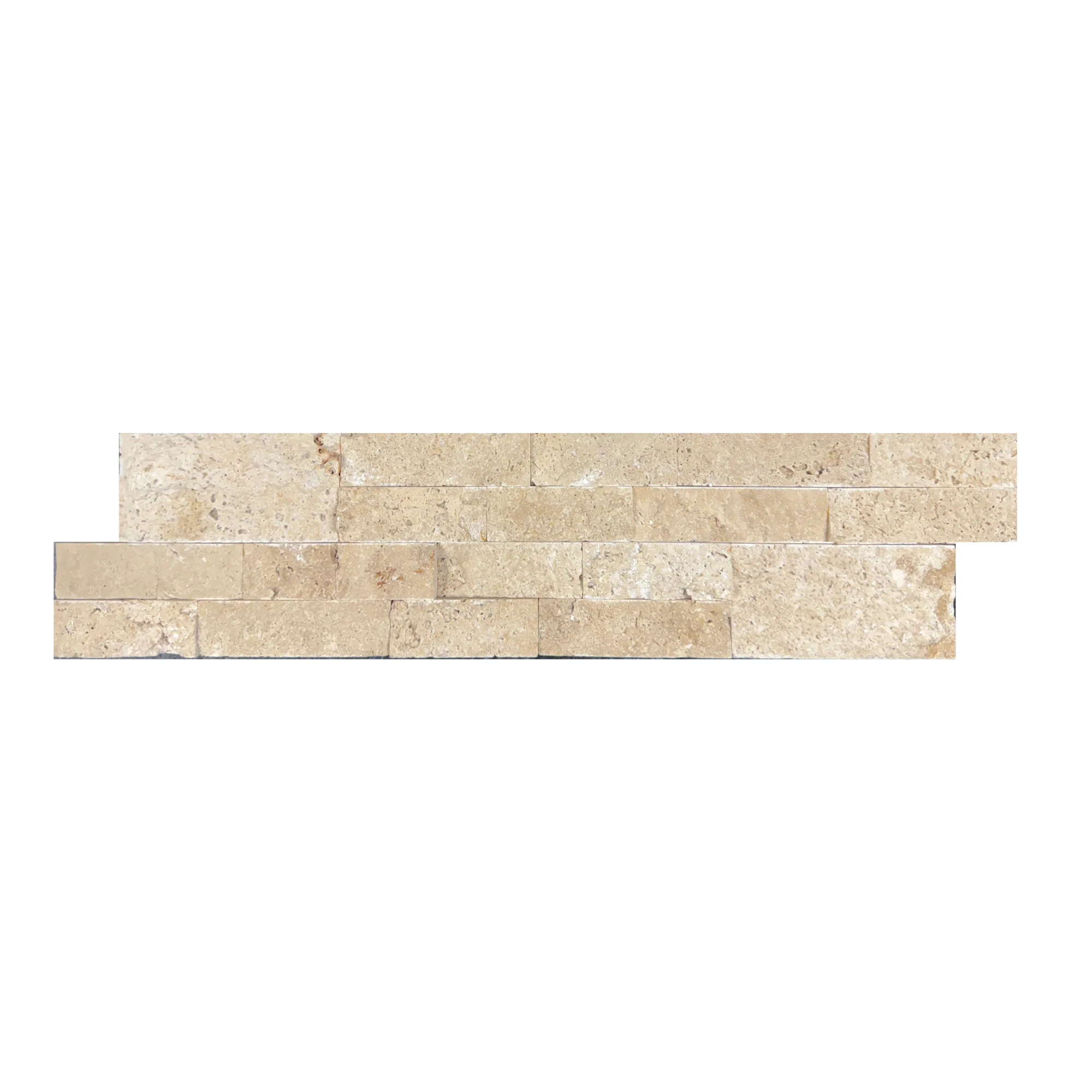 Light Premium Travertine Split Face Ledger Panel - 6x24 Flat