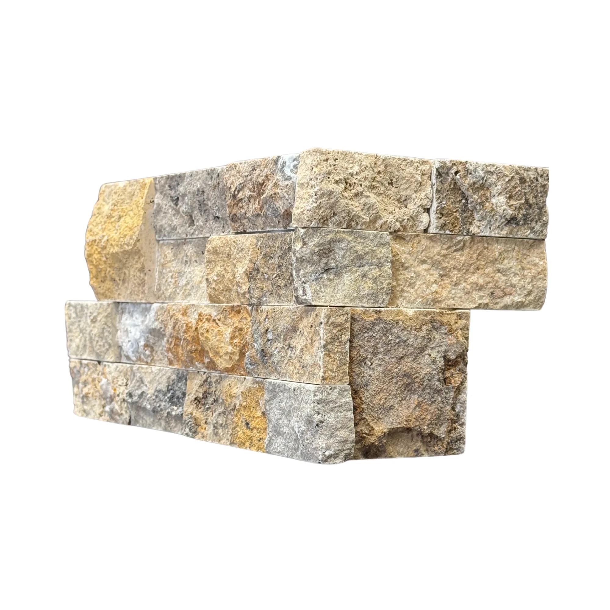 Scabos Travertine Split Face Ledger Panel - 6x20 Corner