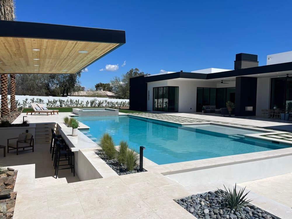 Myra White Modern Poolside